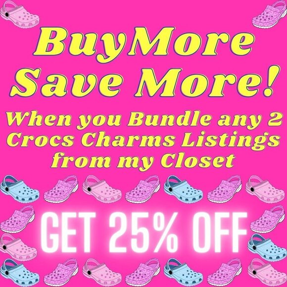 Pink Theme Crocs Shoe Charms Set of 9 - jibbitz Charms - Picture 7 of 7